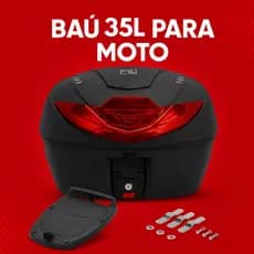 Baú Bauleto 35 Litros Pro Tork + Kit Fixação Completo Smart Box