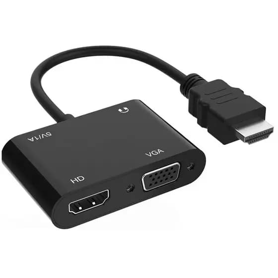 Conversor Compatível Com HDMI Para 4K Hd Vga 1080p , Display Duplo Ao Mesmo Tempo Áudio De 3.5mm PC HDTV Monitor