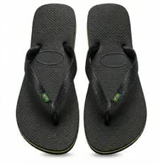 Chinelo Unissex Preto Com Bandeira Do Brasil Material Premium