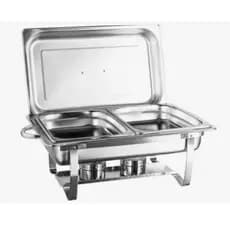 Rechaud Inox 13 Litros 2 Cubas GN e Tampa Removível