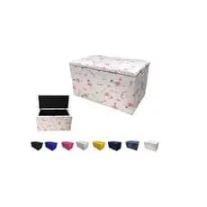 Puff Baú Médio Infatil e Decorativo organizado em Corino Estampando