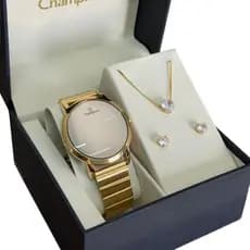 Relógio Champion Feminino Original Led Digital Dourado Prateado Relogio Presente