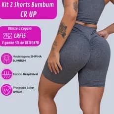 Kit 2 Shorts Academia Levanta Bumbum