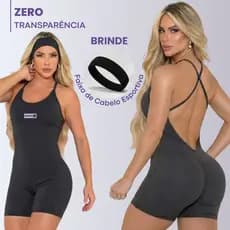 Macaquinho Empina Bumbum ZERO TRANSPARENCIA Academia Feminino + Faixa de Cabelo Esportiva