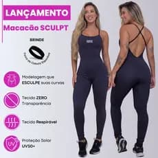 Macacão Fitness CR SCULPT Modelador Zero Transparencia Esculpe a Silhueta + BRINDE