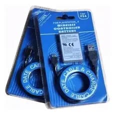 Kit 2 Bat. 2000mah + Cabo Usb Para Controle Ps4 4,5MM