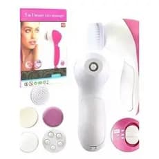 Escova Massageador Esponja Elétrica Facial Limpeza 5 Funções Cor Rosa E Branco
