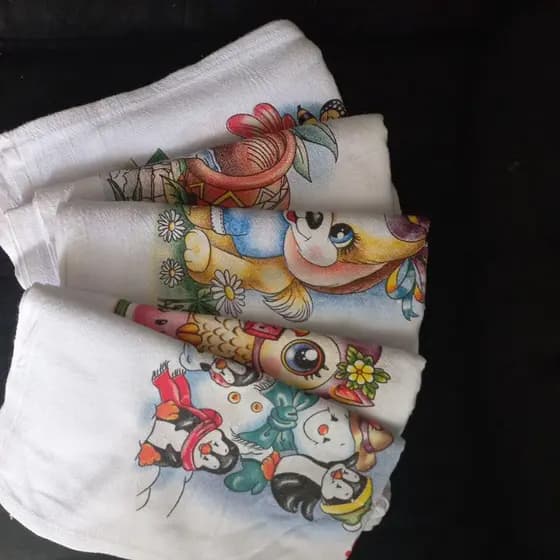Kit 10 PANOS DE PRATO PÉ DE GALINHA/PÉ DE GALINHA/PANO DE PRATO/PANO ESTAMPADO/PANO BRANCO