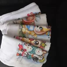 Kit 10 PANOS DE PRATO PÉ DE GALINHA/PÉ DE GALINHA/PANO DE PRATO/PANO ESTAMPADO/PANO BRANCO