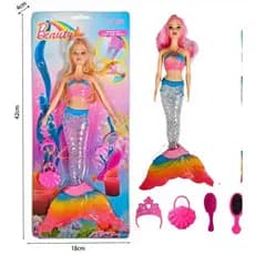 kit boneca sereia com luz e som/ brinquedo infantil//n-5045