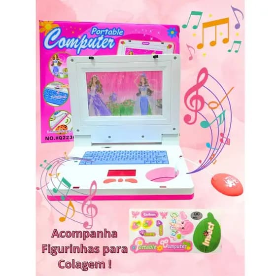 Notebook De Brinquedo Laptop Infantil Musical Com Luz Educativo Presentes para crianças //n-288