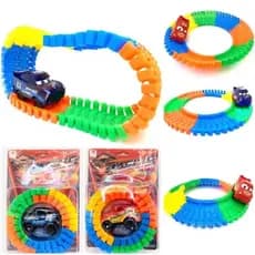 Pista Com Carrinho Mc Quenn Led Trilha Maluca P/montar 56 Peças//n-103
