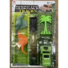 kit com 2 pcs dinosaur com carro pista  articulada racing de corrida de dinossauro com luzes/n-2005