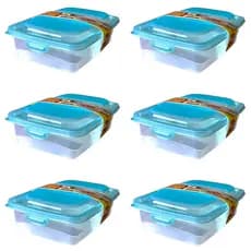 Kit 6 Marmita Fitness 2 Divisões Travas Freezer Microondas