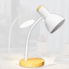 Luminária De Mesa Articulável Base De Bambú