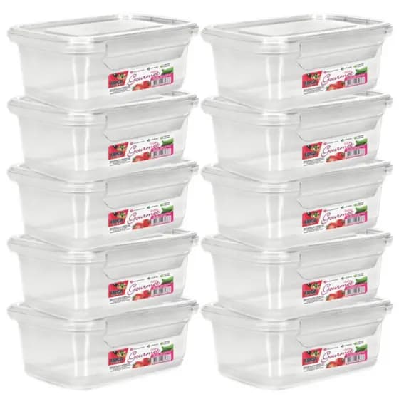 Kit 10 Potes Marmita Fitness 750ml Travas Freezer Microondas