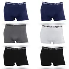 Kit 6 Cuecas Boxer Reebok Sem Costura Original Adulto -  Sortido 2 - 2Pretas/2Marinho/1Branca/1Cinza