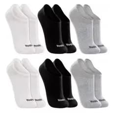 Kit 6 Pares Meias Invisíveis Hoahi Masculina e Feminina Algodão Antiderrapante– Modelo Curto Soquete