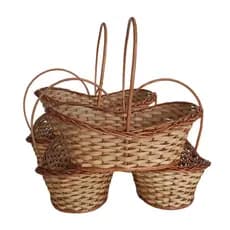Kit 5 e 3 Cestas Média Vime Oval 34x20x10cm Presente Aniversários Natal