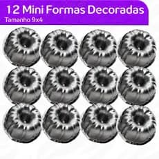 Kit 12 Forma Mini Bolo N1 9x4 Vulcao Decorada Gomada