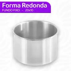 Forma Assadeira Redonda 20x10  Alumínio Redonda Fundo Fixo