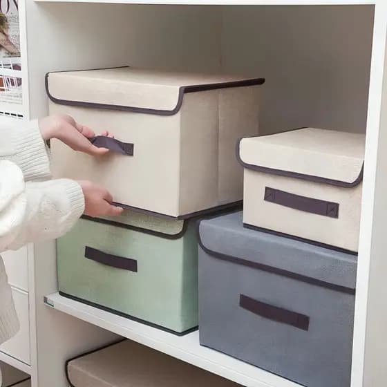 Caixa Organizadora TNT Dobrável Multiuso Organizado Guarda Roupa 2 Tamanhos Diferentes M, G Caixa Organizadora de Guarda Roupa Multiuso Organizador de Guarda Roupa