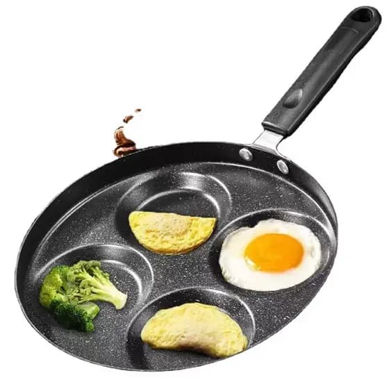 Frigideira Fritadeira Antiaderente Com Divisória Multiuso 4 Ovos Com Divisorias Não Gruda Frigideira