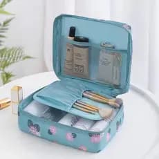 Bolsa Necessaire De Viagem Organizador Para Maquiagem Com Divisória