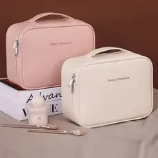 Necessaire Feminina com Zíper Ideal para Viagem Alta Capacidade Elegância Impermeável Premium--Thay