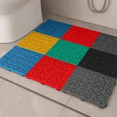 Kit 6 Pisos Plásticos Modular 30x30 Encaixável Antiderrapantes Para Banheiro Lavanderia Área Úmida