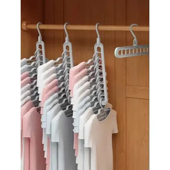 Cabide Mágico Vertical Organizador AmpePlast 10 Furos Reforçado para Guarda-Roupas Closet e Armário