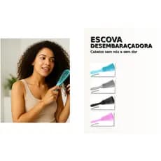 Escova Polvo Flexível para Cabelos Cacheados Desembaraço Rápido, Sem Quebra e com Fios Definidos