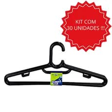 Kit 30 Cabides Adulto Premium AmpePlast Reforçado Cabidão para Casacos Ternos Blazer e Roupa Pesada