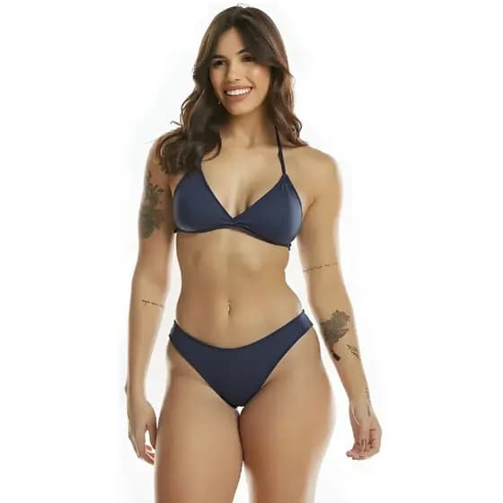 Biquíni Cortininha Bojo Removível Calcinha fio duplo cós larguinho Moda Praia Piscina