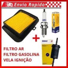 Filtro de Ar + Filtro Combustivel + Vela Iginição Titan Fan Start 150 160 2014 á 2024 Kit Revisão