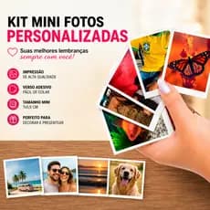 Mini Foto Kit Adesivo Personalizado - Cabe na capinha de Celular - Alta Qualidade - Envio Full