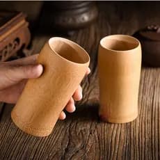 Copos de bambu feitos à mão sem pintura, xícaras de café, sucos, bebidas, acessórios da cerimônia do chá