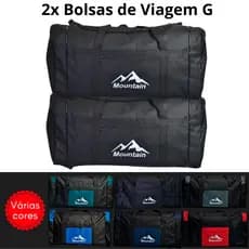 Kit 2 Bolsas de Viagem G Mala Grande Resistente Dobrável Média 45L Reforçada Familia Carnaval Férias