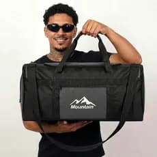 Bolsa de Mão Ombro Academia Viagem Resistente Unissex Cinza Média Economica Transversal Resistente