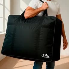 Sacolão De Viagem EG Resistente Reforçado Pronta Entrega Grande Enorme Mudança Espaçosa Preto