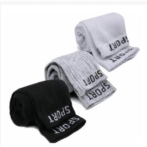 Kit 3/4/12 Pares Meias Masculina Cano Alto Longo Sport Algodão para o frio（meia Sport--001）