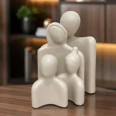 Escultura Família Moderna Estátua Minimalista Sala Quarto Escritório Decoração Premium Casa