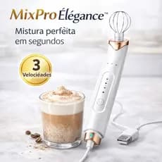 Mixer Portátil Elétrico Recarregável USB MixPro Élégance™ – Mini Batedor de Café, Whey e Bebidas
