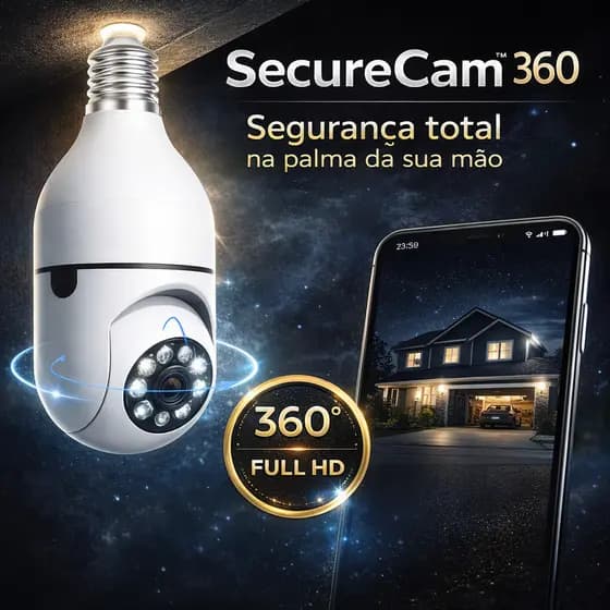 Câmera Lâmpada Wi-Fi 360°