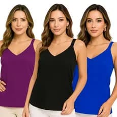 Blusa Regata Feminina Blusinha Alça Larga Duna Elegante Social Trabalho Casual Alfaiataria