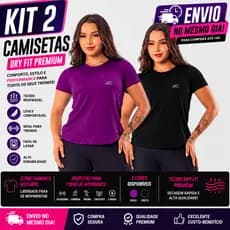 Kit 2 Camiseta Academia Feminina Dry Fit Treino Blusa Caminhada Treino Musculação