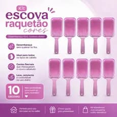 Kit 10, 20 ou 25 Escovas de Cabelo Raquetão Salão de Beleza Cabeleireiro Brinde