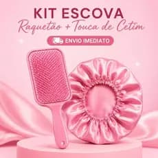 Kit 60, 80 ou 100 peças TOTAL =Touca de Cetim + Escova Raquetão salão beleza CABELO *LER DESCRIÇÃO