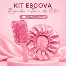 Escova RAQUETÃO + TOUCA - Flex Pro Desembaraça Sem Quebrar Fios salão beleza