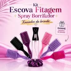 Kit Escova Onda Fitagem + Spray Borrifador Cabelo Ondulação De Cerdas **XUXINHA DE BRINDE**